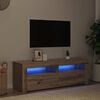 vidaXL TV Cabinet with LED Lights Artisan Oak 120x35x40 cm Engineered Wood