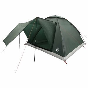 vidaXL Camping Tent 4-Person Army Green Polyester and Steel