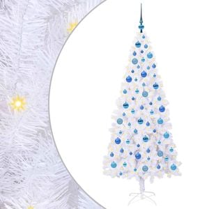 vidaXL Artificial Christmas Tree with Stand White 180 cm PVC and Steel