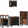 vidaXL Bathroom Furniture Set with Door 4 pcs Brown Solid Reclaim Wood