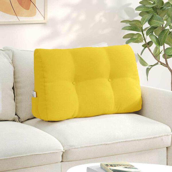 vidaXL Back Pillow Light Yellow 80 x 24 x 50 cm Fabric