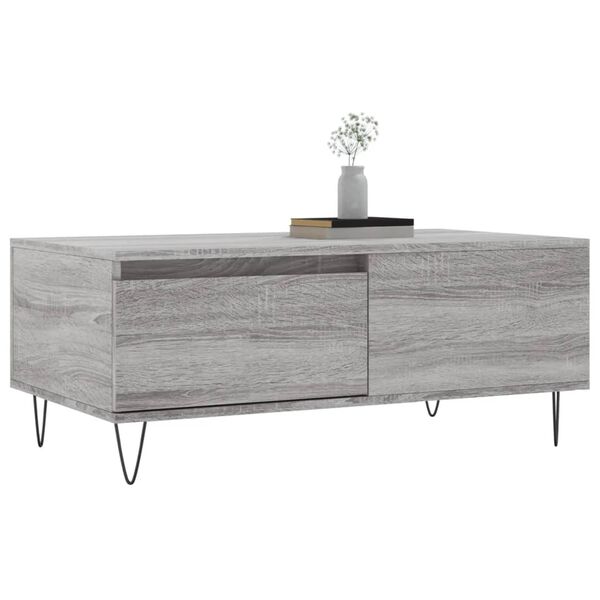 vidaXL Coffee Table Grey Sonoma 90x50x36.5 cm Engineered Wood