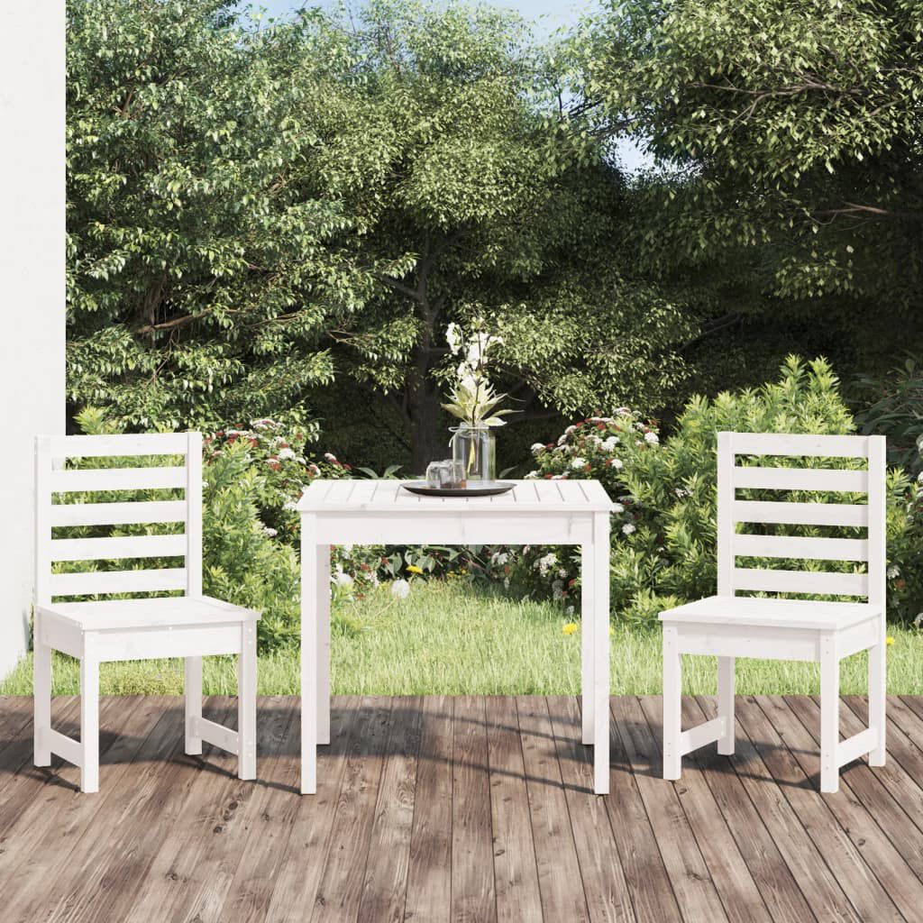 White wooden online outdoor chairs