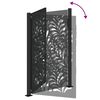 vidaXL Garden Gate Black 100x150 cm Steel Wave Design