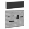 vidaXL Tool Cabinet and Pegboard Set 3 pcs Black 100 x 25 x 115 cm