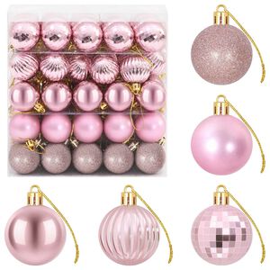 vidaXL Christmas Ball Set 100 pcs Pink 4 cm Polystyrene
