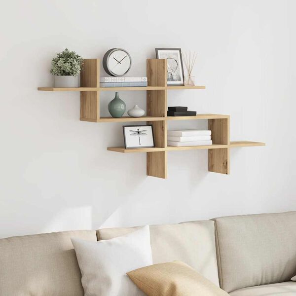 vidaXL Wall Shelf Artisian Oak 124.5x18x60.5 cm Engineered Wood