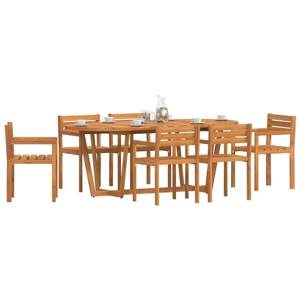 vidaXL 7 Piece Garden Dining Set Solid Wood Acacia