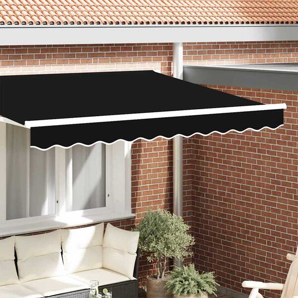 vidaXL Awning Valance Black 230 x 20 cm Canvas