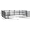 vidaXL Outdoor Dog Kennel Steel 44.24 m&sup2;