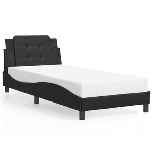 vidaXL Bed Frame without Mattress "Zadar" Black 90x200 cm Faux Leather