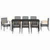 vidaXL Garden Dining Set 9 pcs Black Poly Rattan