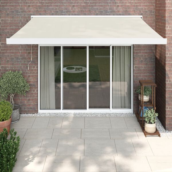vidaXL Retractable Awning Cream 3.5x2.5 m Fabric and Aluminium