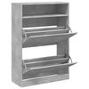 vidaXL Shoe Cabinet with 2 Flip-Drawers Concrete Grey 80x34x116 cm