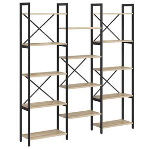 vidaXL Bookshelf Sonoma Oak 156 x 25 x 167 cm Engineered Wood