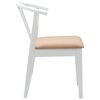 vidaXL Dining Chair 2 pcs White and Brown Solid Rubberwood
