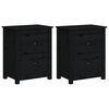 vidaXL Bedside Cabinet | Set of 2 | Black | Solid pine wood | 50x35x61.5 cm