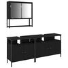 vidaXL Bathroom Furniture Set 3 pcs Black Engineered wood