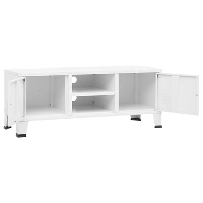 vidaXL Industrial TV Cabinet White 105x35x42 cm Metal