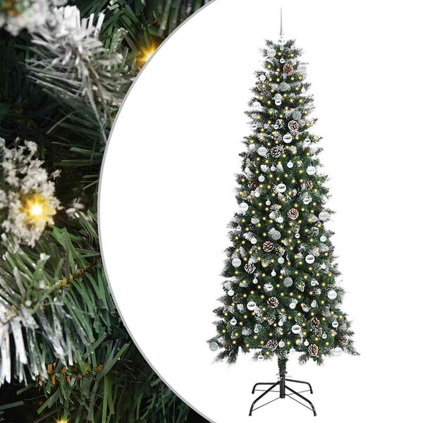 vidaXL Artificial Christmas Tree with 300 LEDs with Stand Green 240 cm
