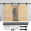 vidaXL Sliding Door 2 pcs 80 x 210 cm Solid Pine Wood