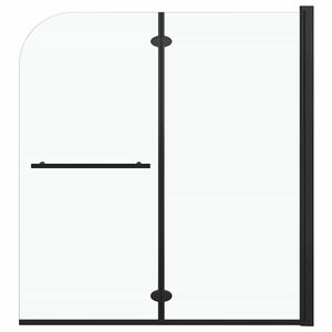 vidaXL Folding Shower Enclosure 2 Panels ESG 120x140 cm Black