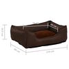 vidaXL Dog Bed Brown 110.5x80.5x26 cm Linen Look Fleece