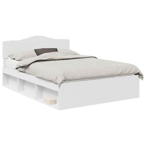 vidaXL Bed Frame with Headboard White 160 x 200 cm Solid Pine Wood