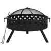 vidaXL Fire Pit with Poker 58 cm XXL Steel