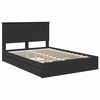 vidaXL Storage Bed with Headboard Black 140 x 190 cm Engineered Wood