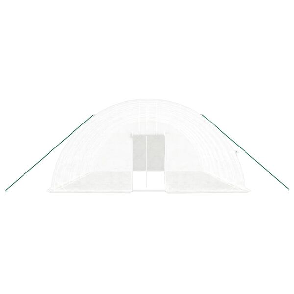 vidaXL Greenhouse with Steel Frame White 48 m&sup2; 8x6x2.85 m