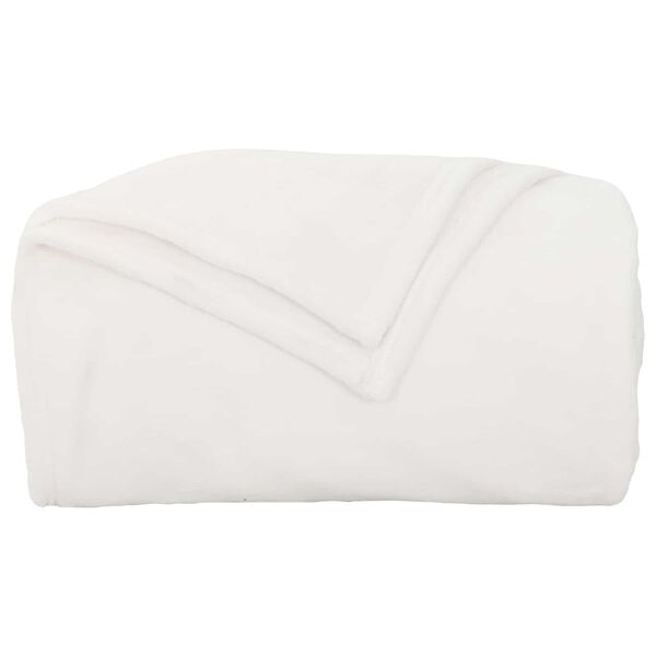 vidaXL Throw Blanket White 150 x 200 cm Fleece