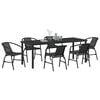 vidaXL Garden Dining Set 7 pcs Black Powder-Coated Steel