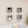 vidaXL Wall Cube Shelves 4 pcs Concrete Grey 26x15x26 cm