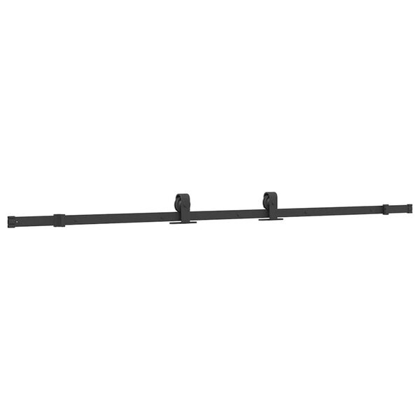 vidaXL Sliding Door Hardware Kit 213 cm Steel Black