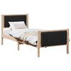 vidaXL Bed frame Brown and black 80 x 200 cm Solid pine wood