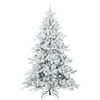 vidaXL Artificial Hinged Christmas Tree White 240 cm PVC and Steel