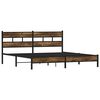 vidaXL Metal Bed Frame without Mattress Smoked Oak 183x213 cm
