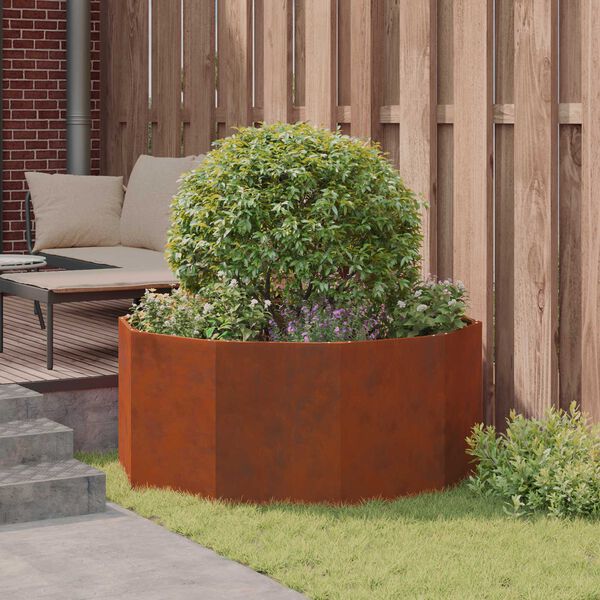 vidaXL Planter Rusty 120 x 120 x 50 cm Weathering Steel