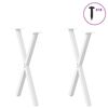 vidaXL Dining Table Legs X-Shaped 2 pcs White 57x(72-73) cm Steel