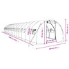 vidaXL Greenhouse with Steel Frame White 48 m&sup2; 16x3x2 m