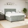 vidaXL Box Spring Bed with Mattress Light Grey 200x200 cm Velvet