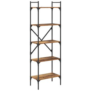 vidaXL Bookcase 5-Tier 56 x 32 x 174 cm Engineered Wood Old Wood