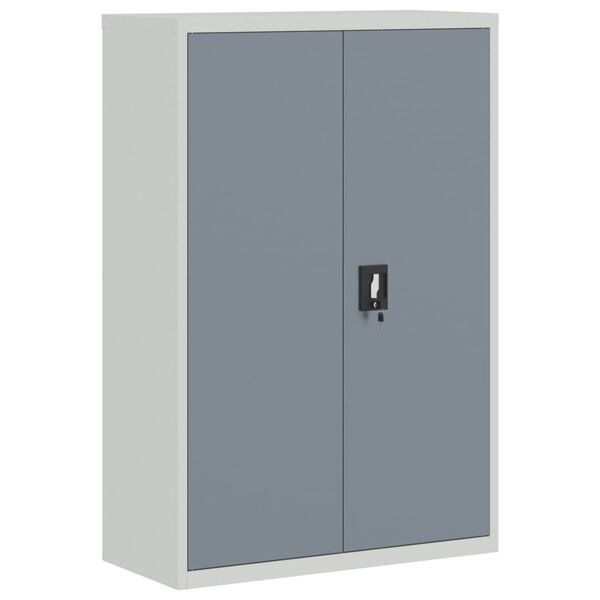vidaXL File Cabinet Light Grey and Dark Grey 90x40x140 cm Steel