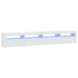 vidaXL TV Cabinet with LED Lights White 240x35x40 cm