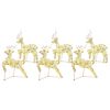 vidaXL LED Reindeers 6 pcs 180 LEDs Gold 44 x 18 x 65.5 cm PET
