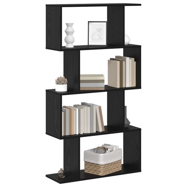 vidaXL Book Cabinet Black Oak 70 x 24 x 129 cm Engineered Wood