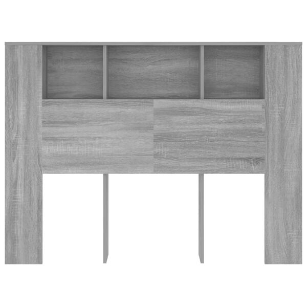 vidaXL Headboard Cabinet Grey Sonoma 140x18.5x104.5 cm