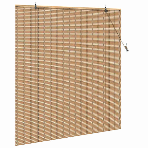 vidaXL Roller Blind with Curtains Manual Nature 150 x 160 cm Bamboo