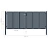 vidaXL Fence Gate Anthracite 306x175 cm Steel